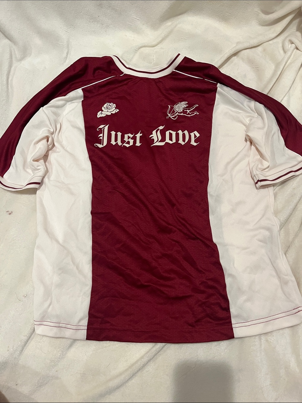 H&M Maroon and White 'Just Love' Short Sleeve Jersey
